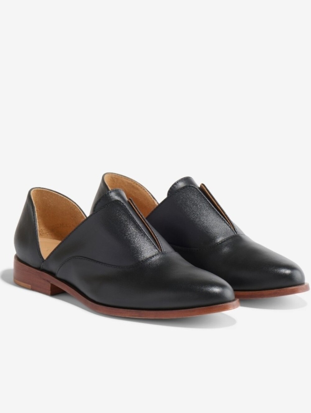 Nisolo Emma d'Orsay Oxford Black Slip On Shoes Womens Size 8.5 Classic Luxury